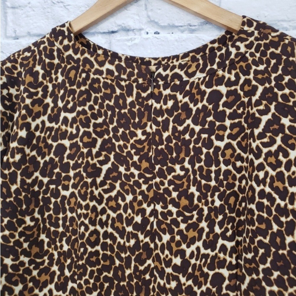 J. Crew crepe shift dress in cat leopard sz 2 NWOT - Picture 7 of 12